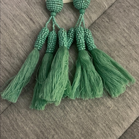 Mi Aqua Beaded Tassel Earrings - Picture 4 of 5